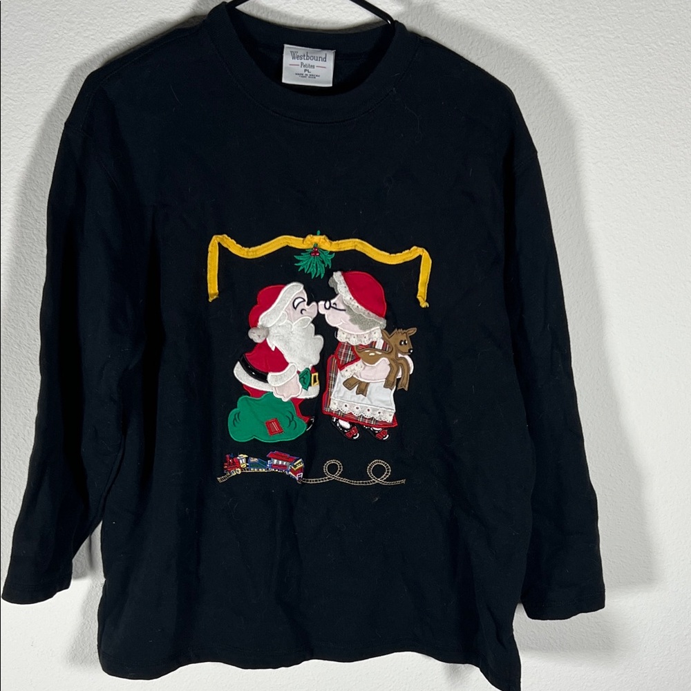 Westbound Petite Holiday Santa Christmas Sweater Size Petite L